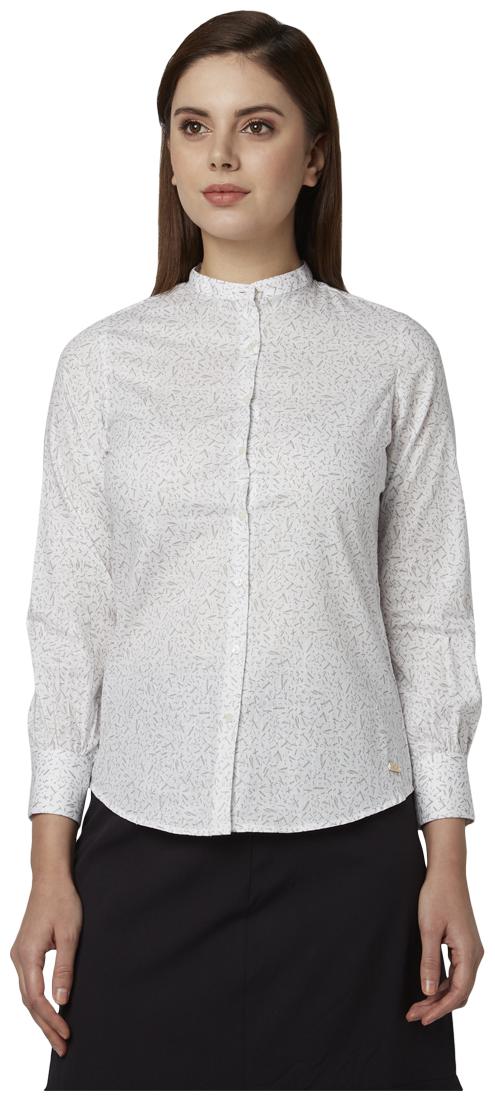 

Park Avenue Women White Printed Regular Fit Shirt