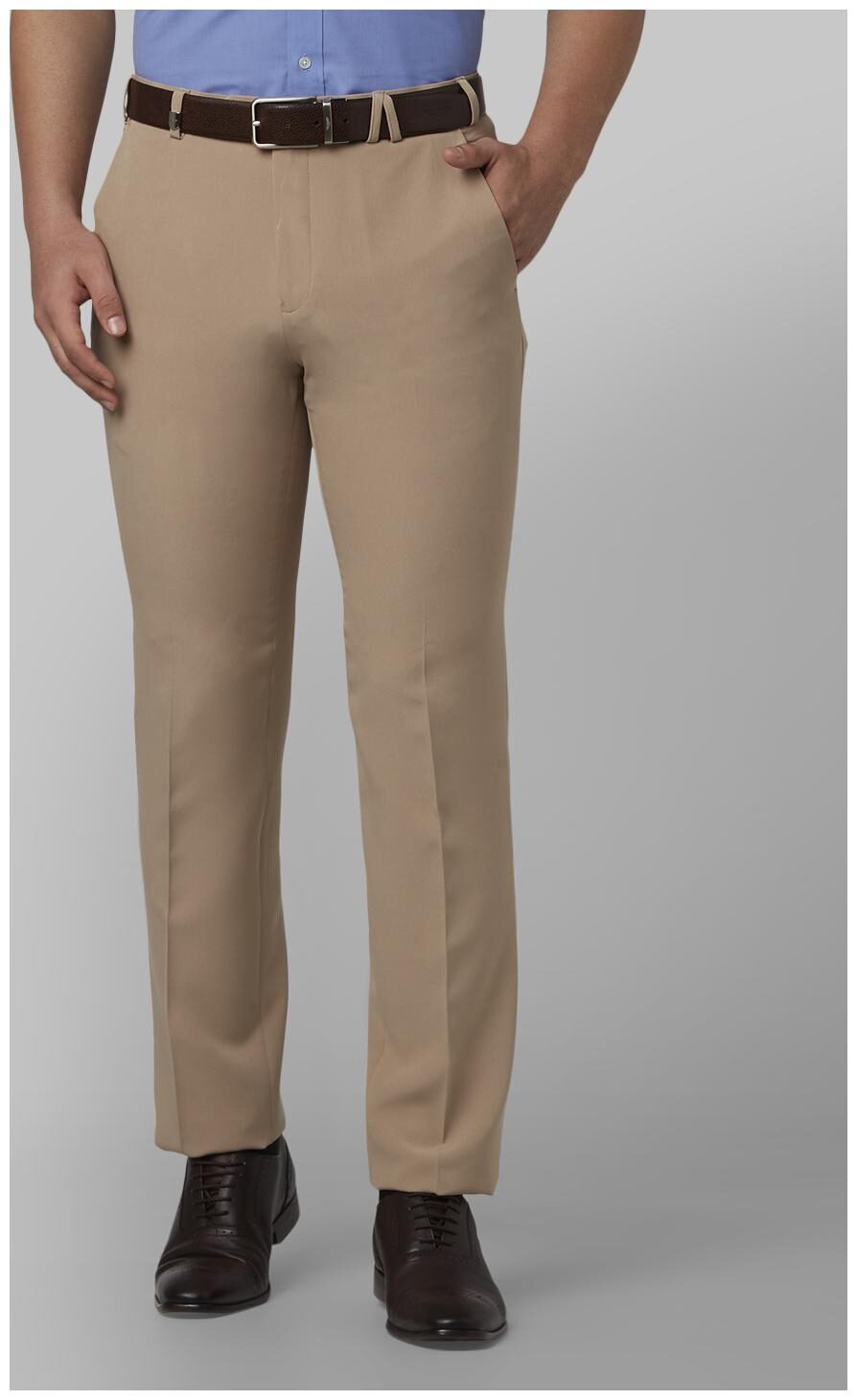 

Park Avenue Men Solid Slim Fit Formal Trouser - Beige