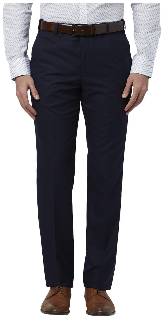 

Park Avenue Men Solid Regular Fit Formal Trouser - Blue