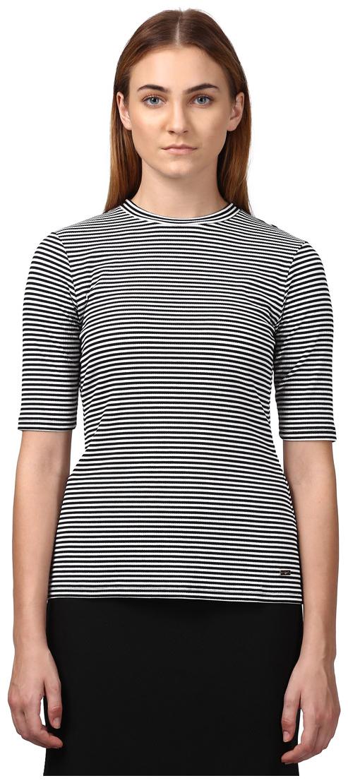 

Park Avenue Women Women Black Regular fit Round neck Polyester T shirt