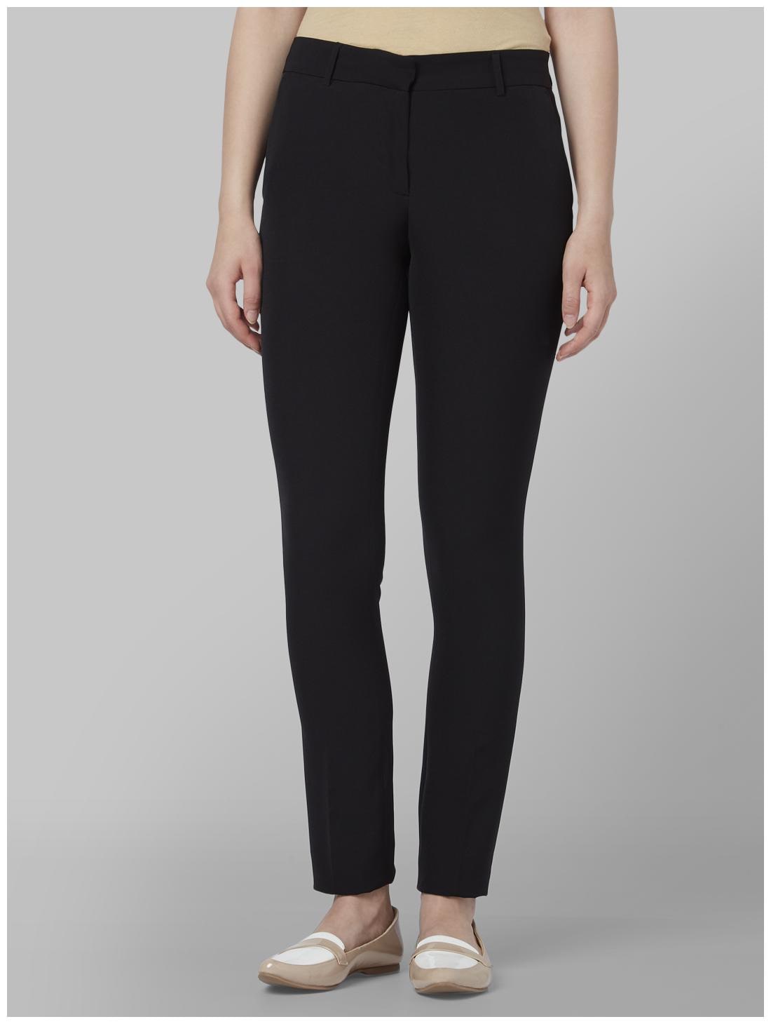 

Park Avenue Women Black Tapered fit Regular trousers