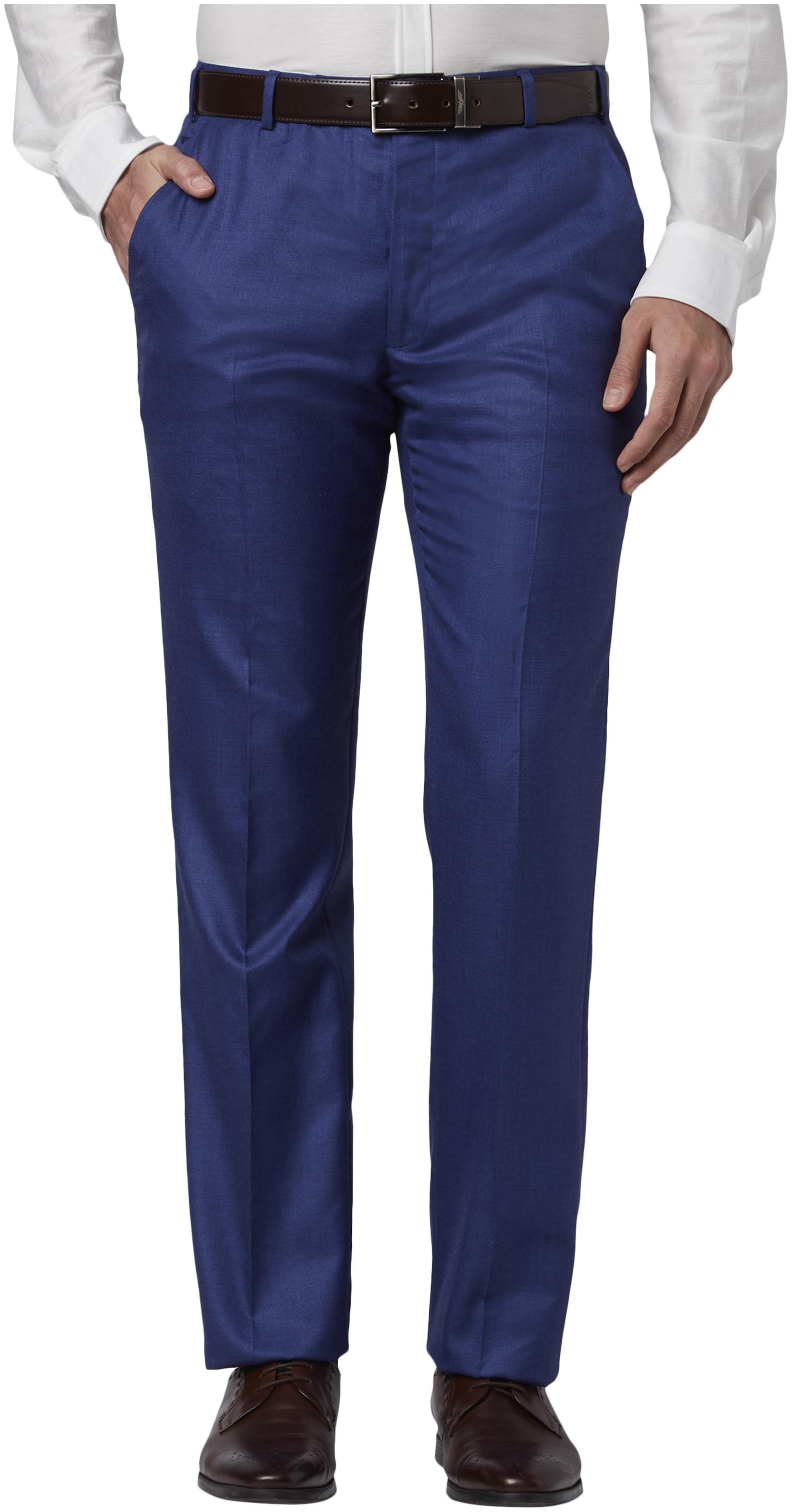 

Park Avenue Men Solid Regular Fit Formal Trouser - Blue