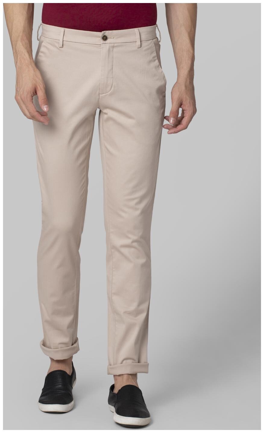 

Park Avenue Men Beige Solid Regular fit Wrinkle free Regular trousers