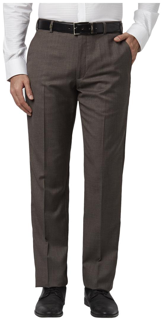 

Park Avenue Men Textured Regular Fit Formal Trouser - Brown
