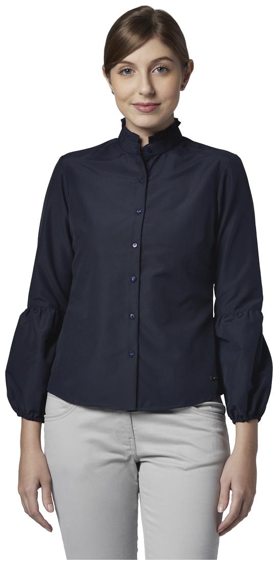 

Park Avenue Women Blue Solid Regular Fit Shirt
