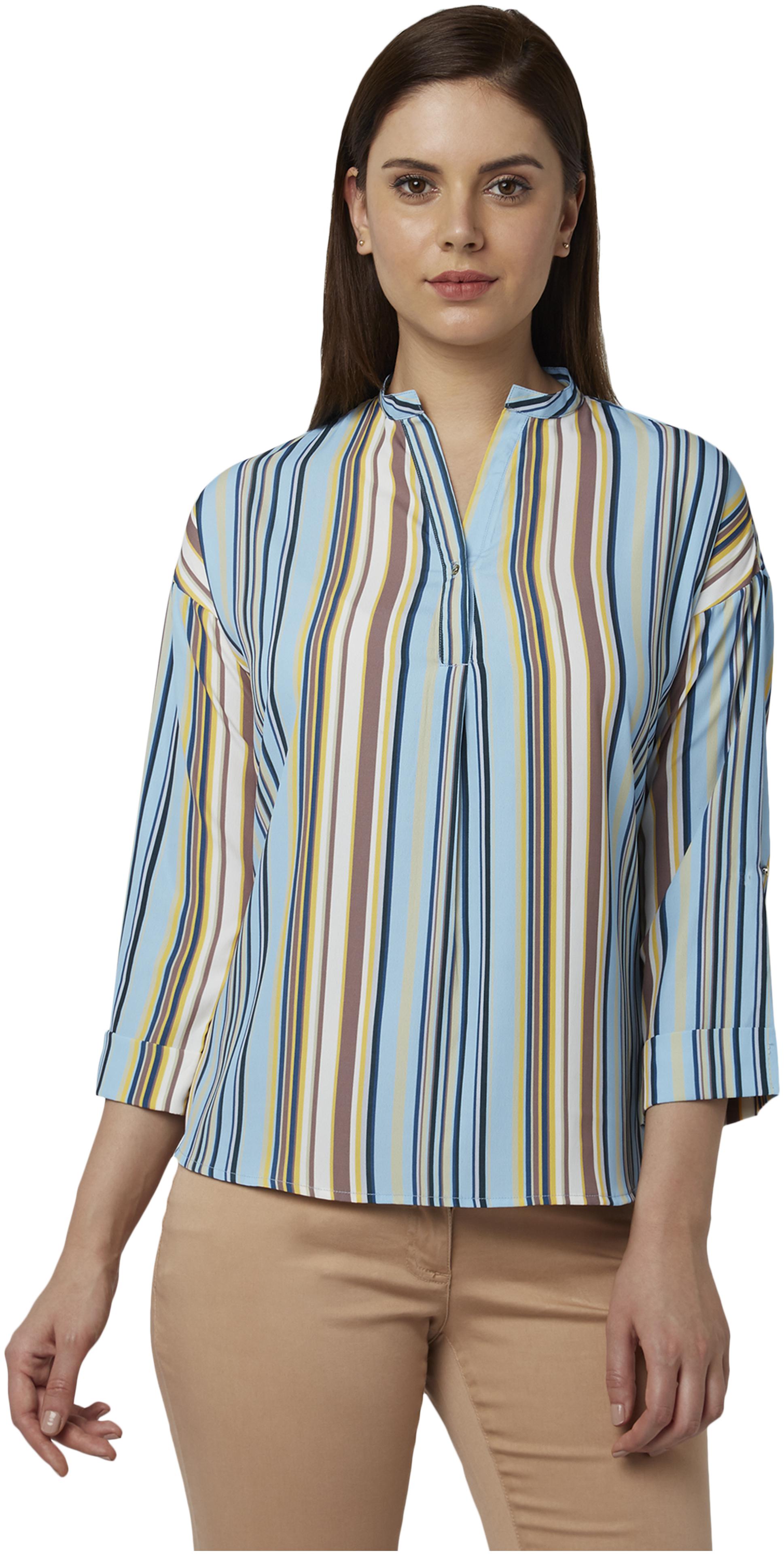 

Park Avenue Women Striped Shirt style - Blue