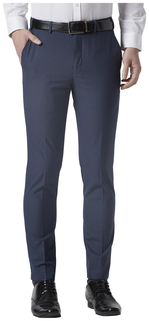 

Park Avenue Men Checked Regular Fit Formal Trouser - Blue