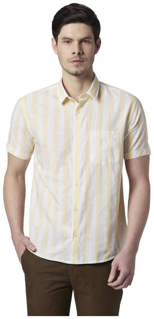 

Park Avenue Men Yellow Vertical Stripes Slim Fit Casual Shirt