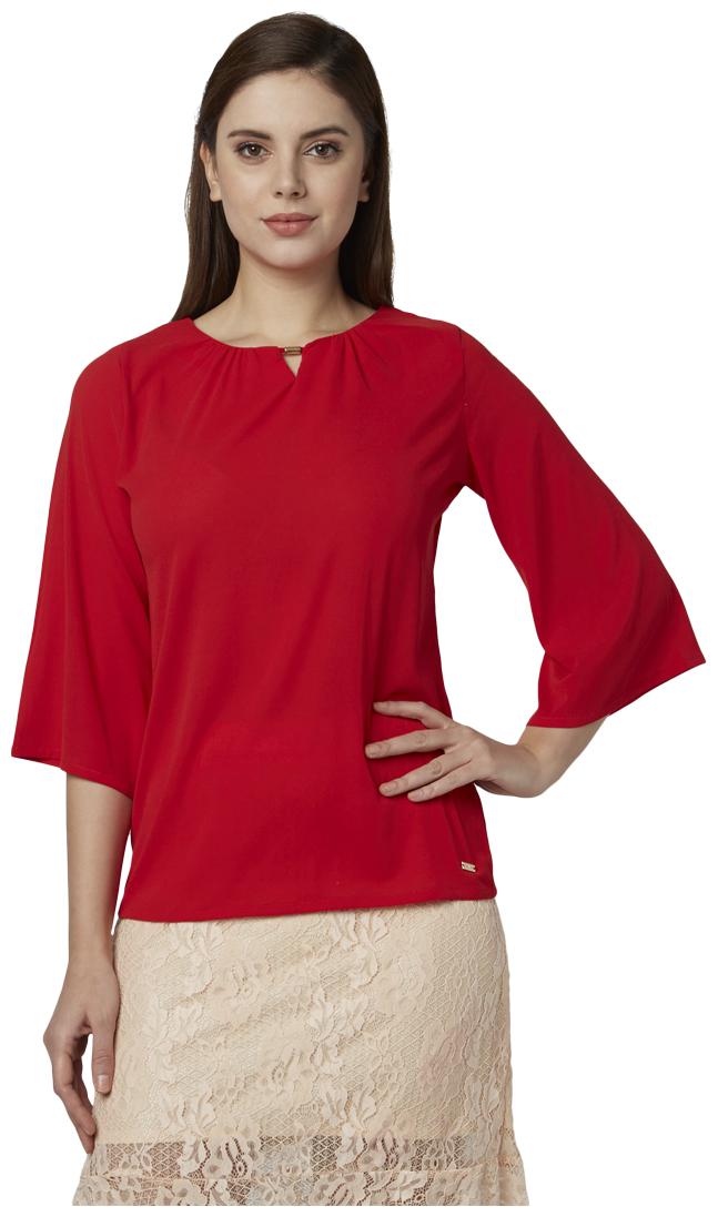 

Park Avenue Women Solid Regular top - Red