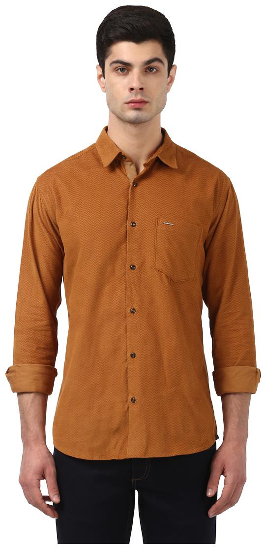 

Park Avenue Men Brown Solid Slim Fit Casual Shirt