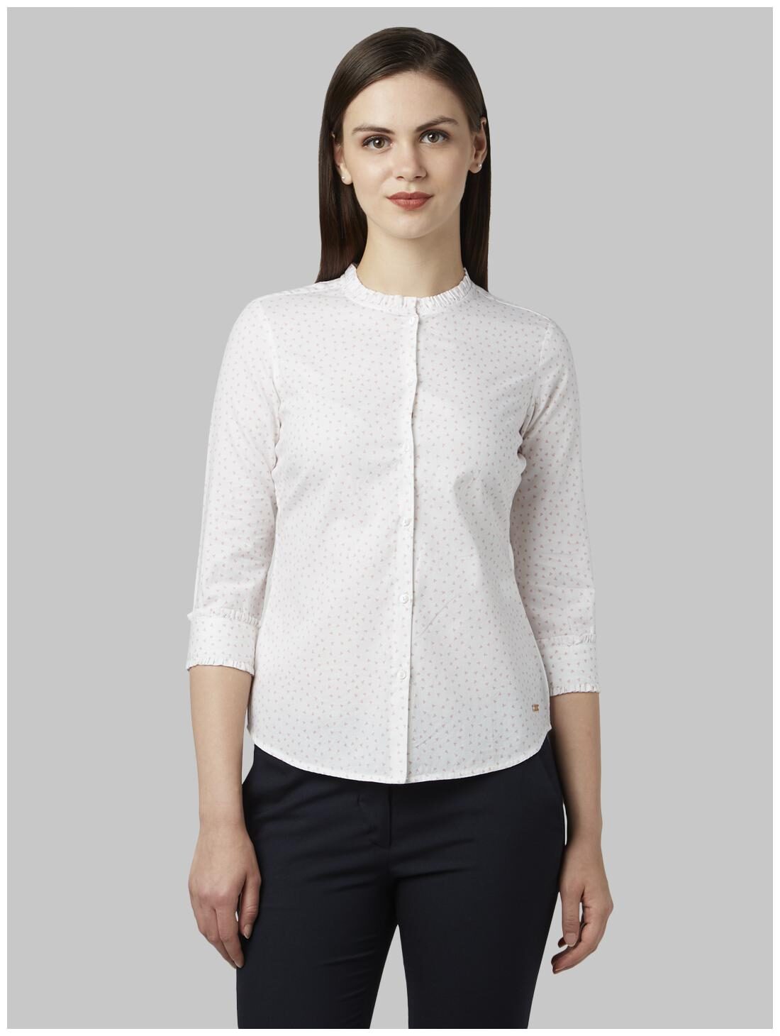 

Park Avenue Women White Printed Regular Fit Shirt