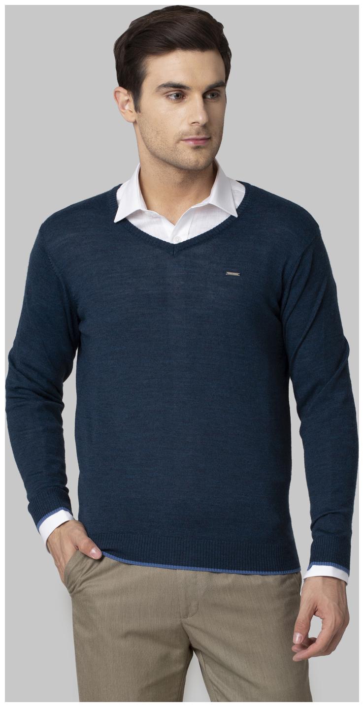 

Park Avenue Men Wool Blend Solid Pullover Blue