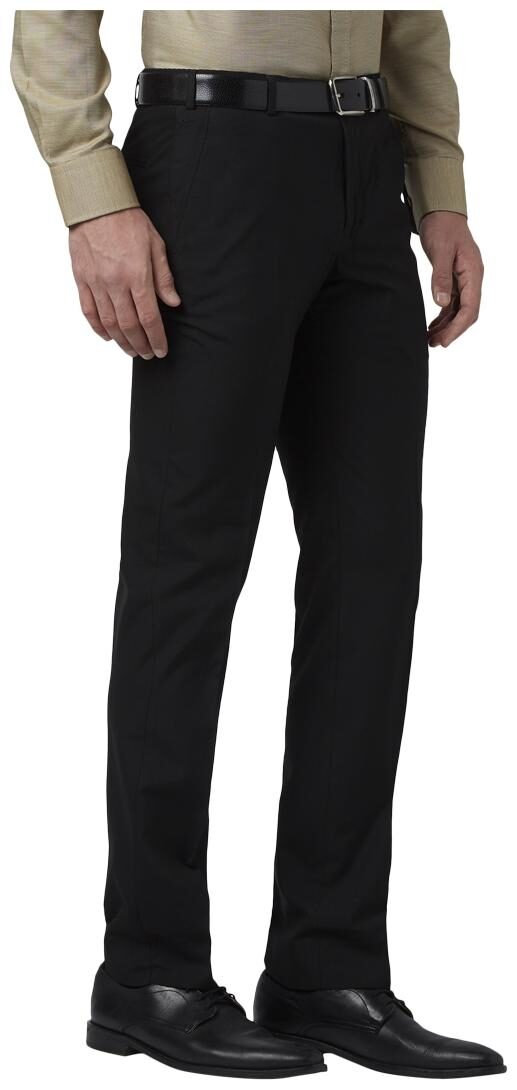 

Park Avenue Men Solid Slim Fit Formal Trouser - Black