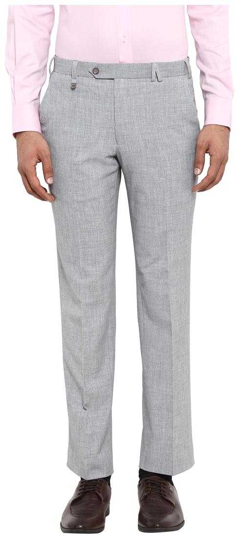 Buy Park Avenue Men Solid Slim Fit Formal Trouser - Grey Online at Low ...