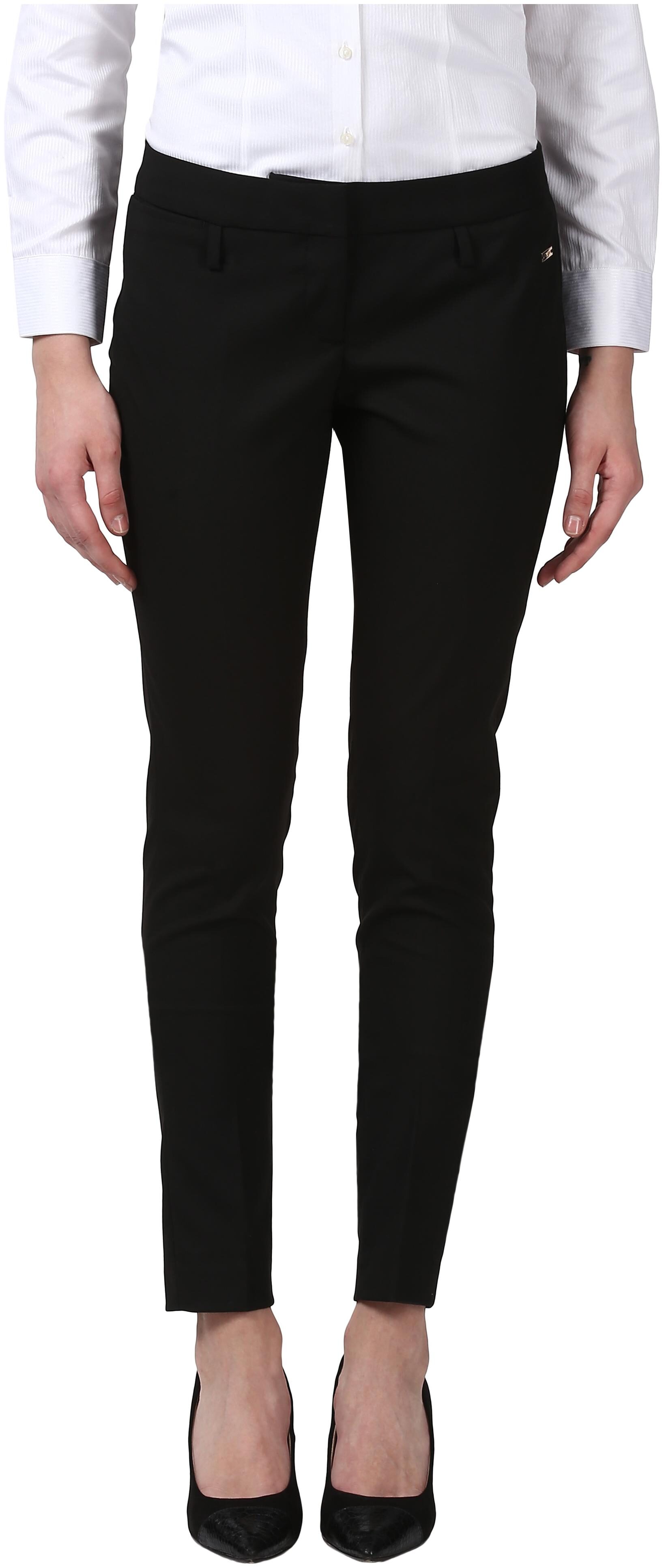 

Park Avenue Women Polyester Solid Black Trousers