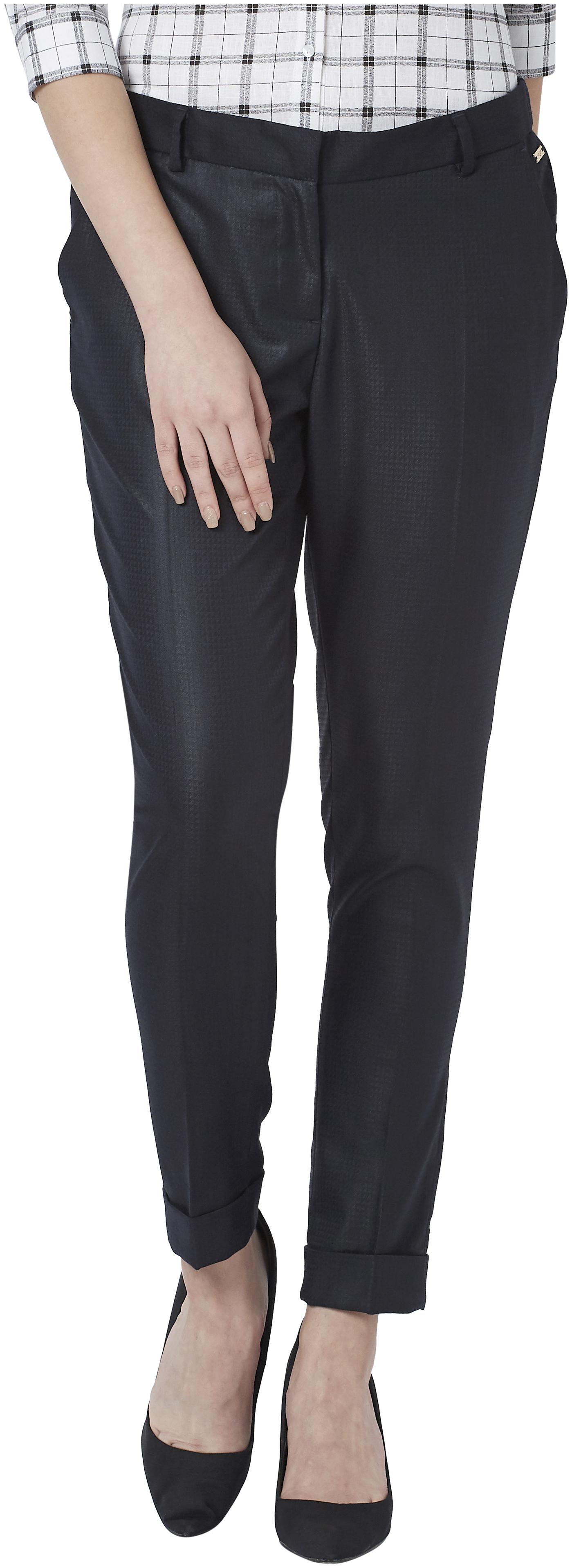 

Park Avenue Women Blue Tapered fit Regular trousers