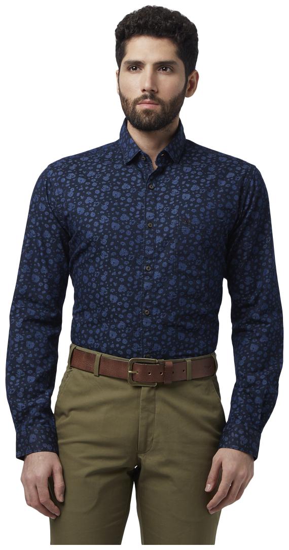 

Park Avenue Men Blue Printed Slim Fit Casual Shirt