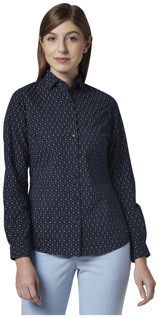 

Park Avenue Women Blue Printed Regular Fit Shirt