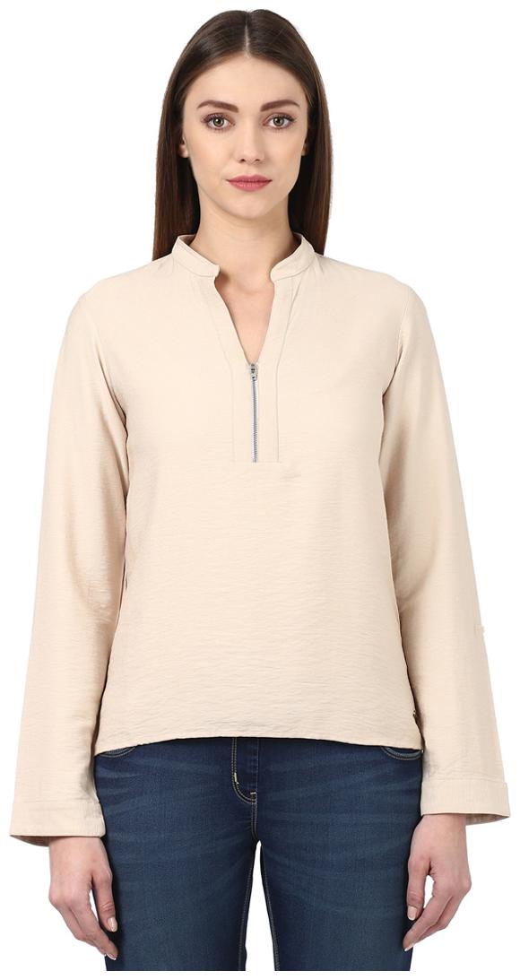 

Park Avenue Women Solid Regular top - Beige