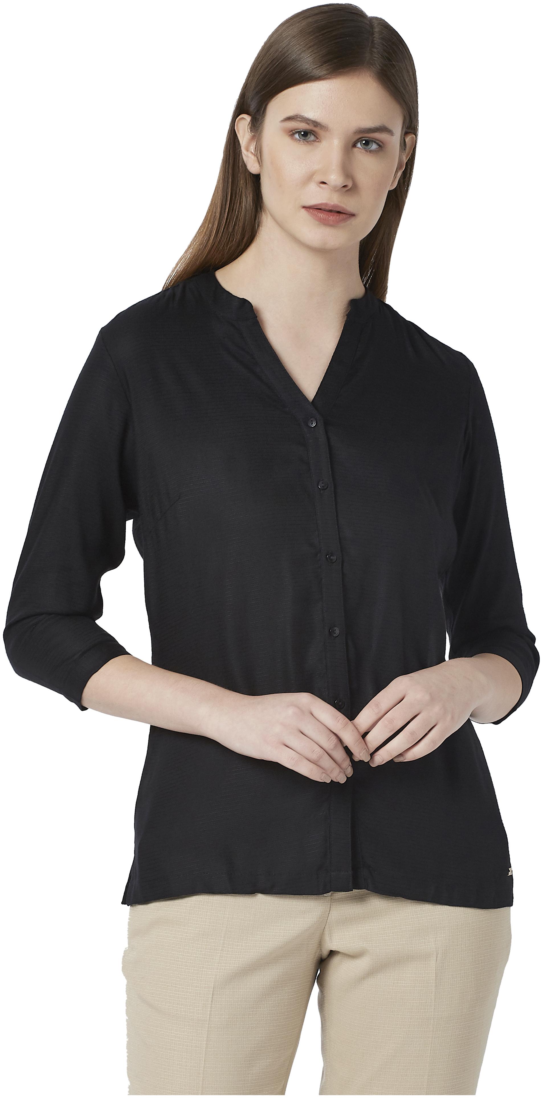 

Park Avenue Women Self design Regular top - Black
