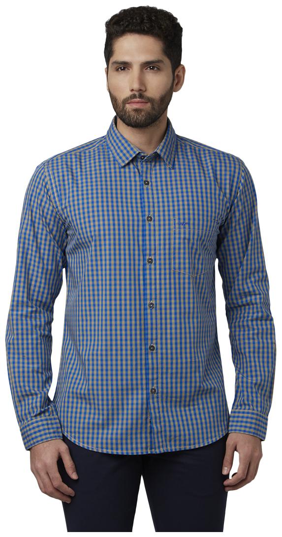 

Park Avenue Men Blue Checked Regular Fit Casual Shirt