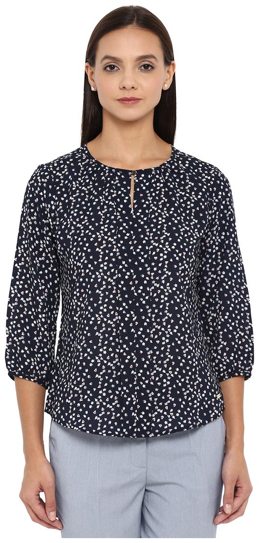 

Park Avenue Women Printed Regular top - Blue
