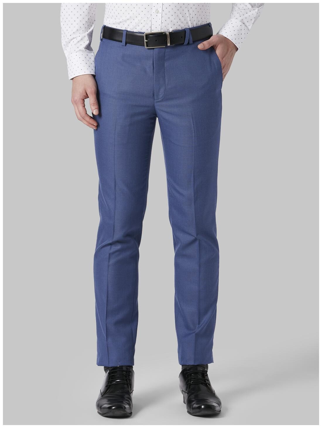

Park Avenue Men Solid Slim Fit Formal Trouser - Blue