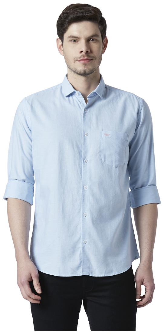 

Park Avenue Men Blue Solid Slim Fit Casual Shirt