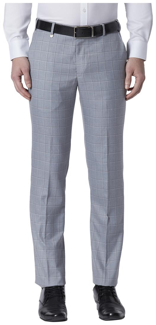 

Park Avenue Men Checked Slim Fit Formal Trouser - Grey