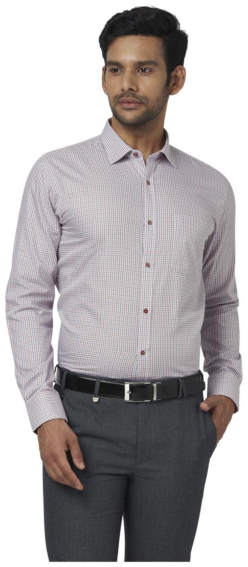 

Park Avenue Men White Checked Regular Fit Casual Shirt