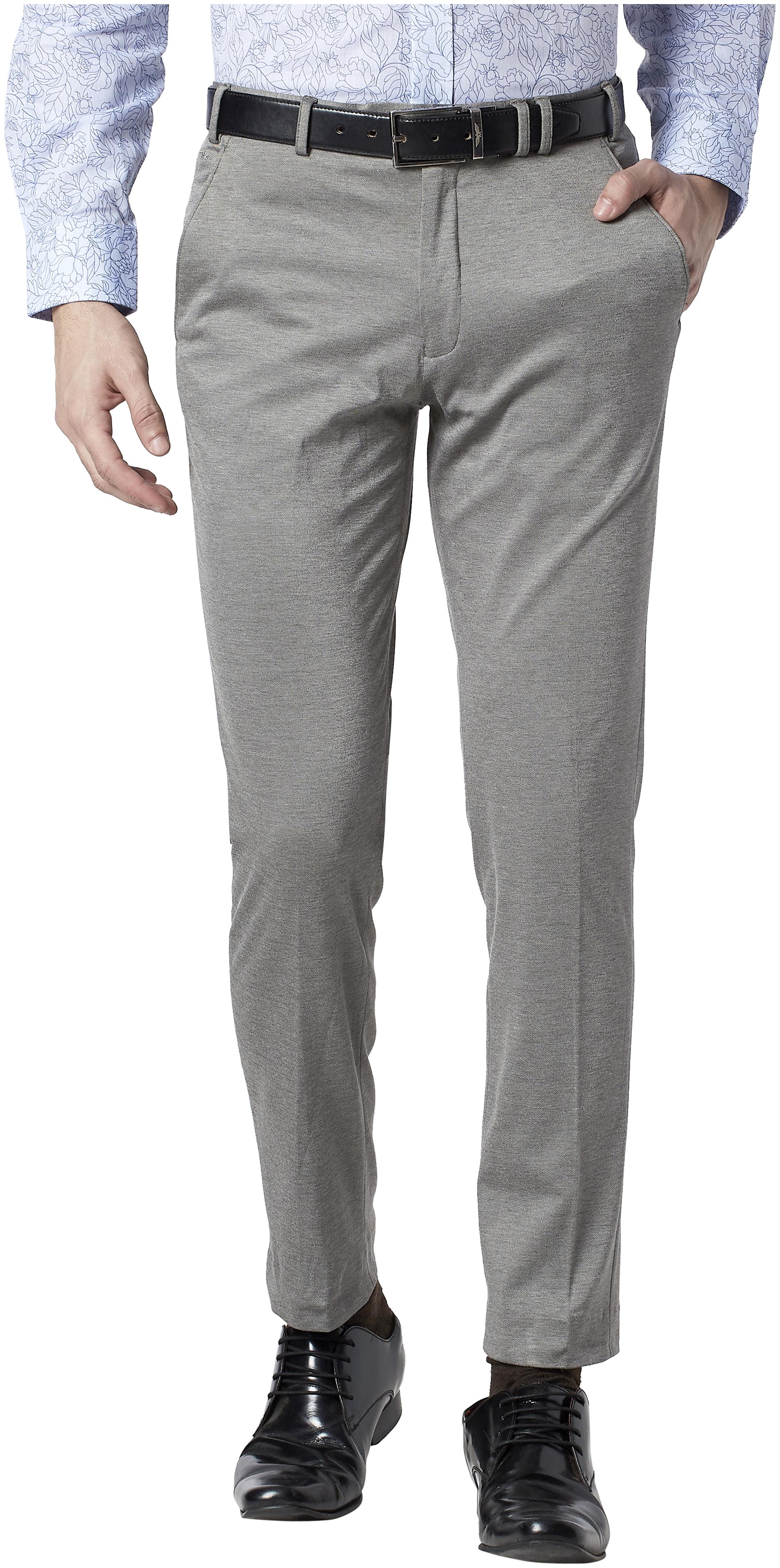 

Park Avenue Men Solid Regular Fit Formal Trouser - Grey