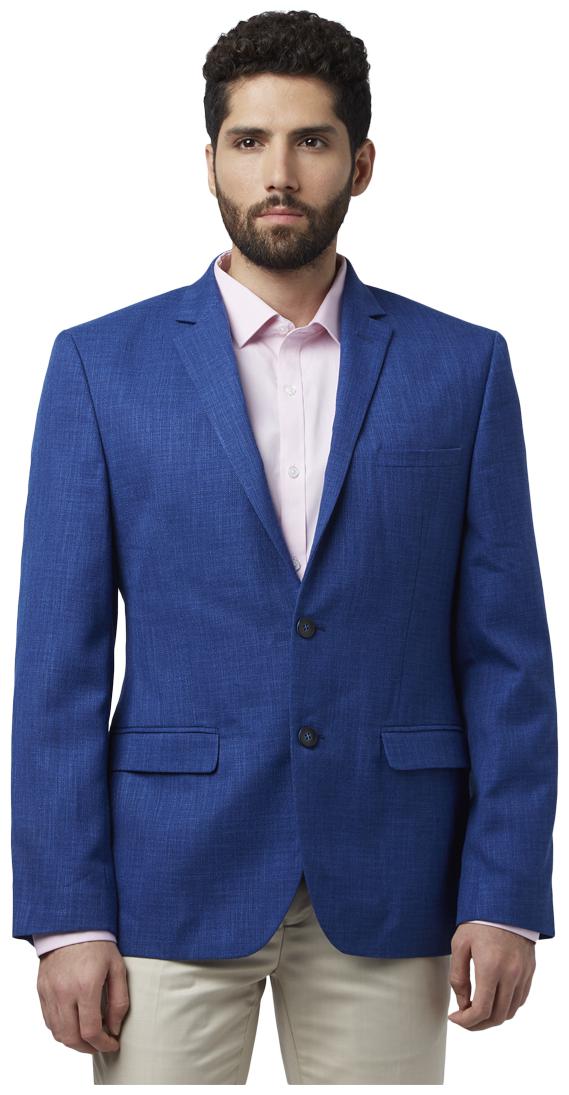 

Park Avenue Men Blue Solid Slim fit Single Breasted Blazer