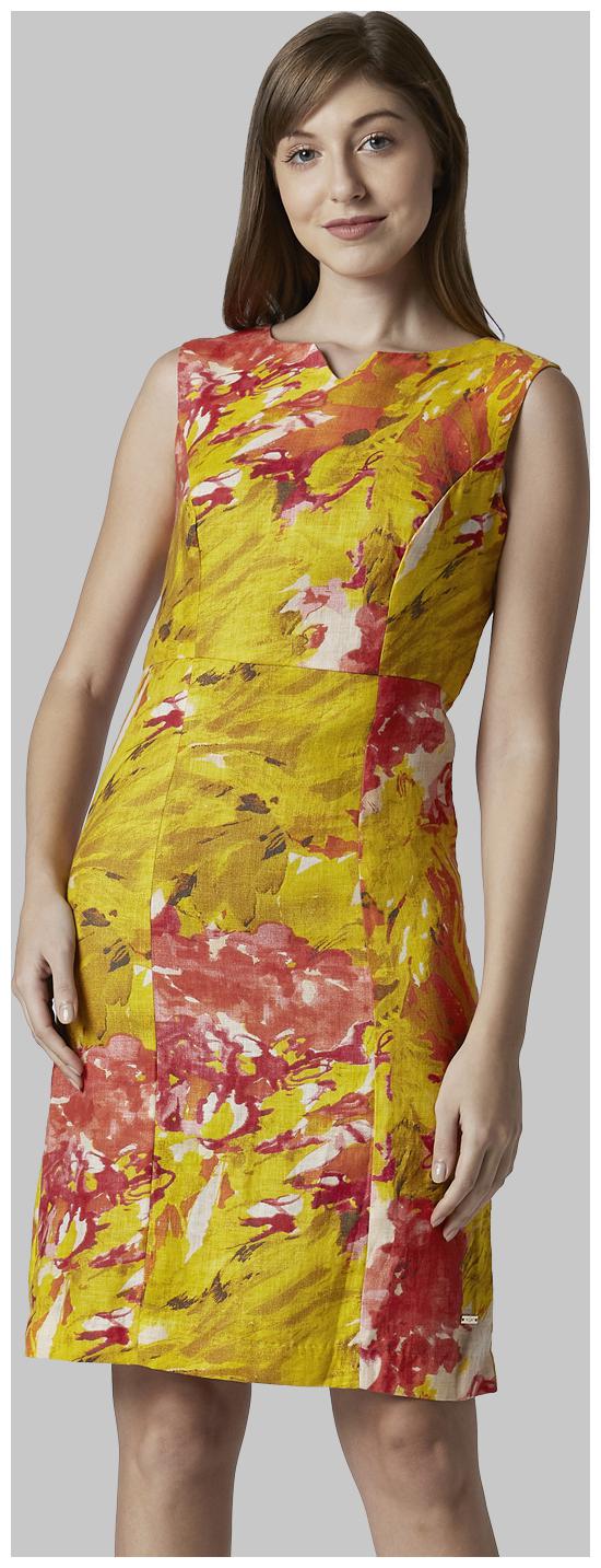 

Park Avenue Yellow Red Printed Fit flare dress