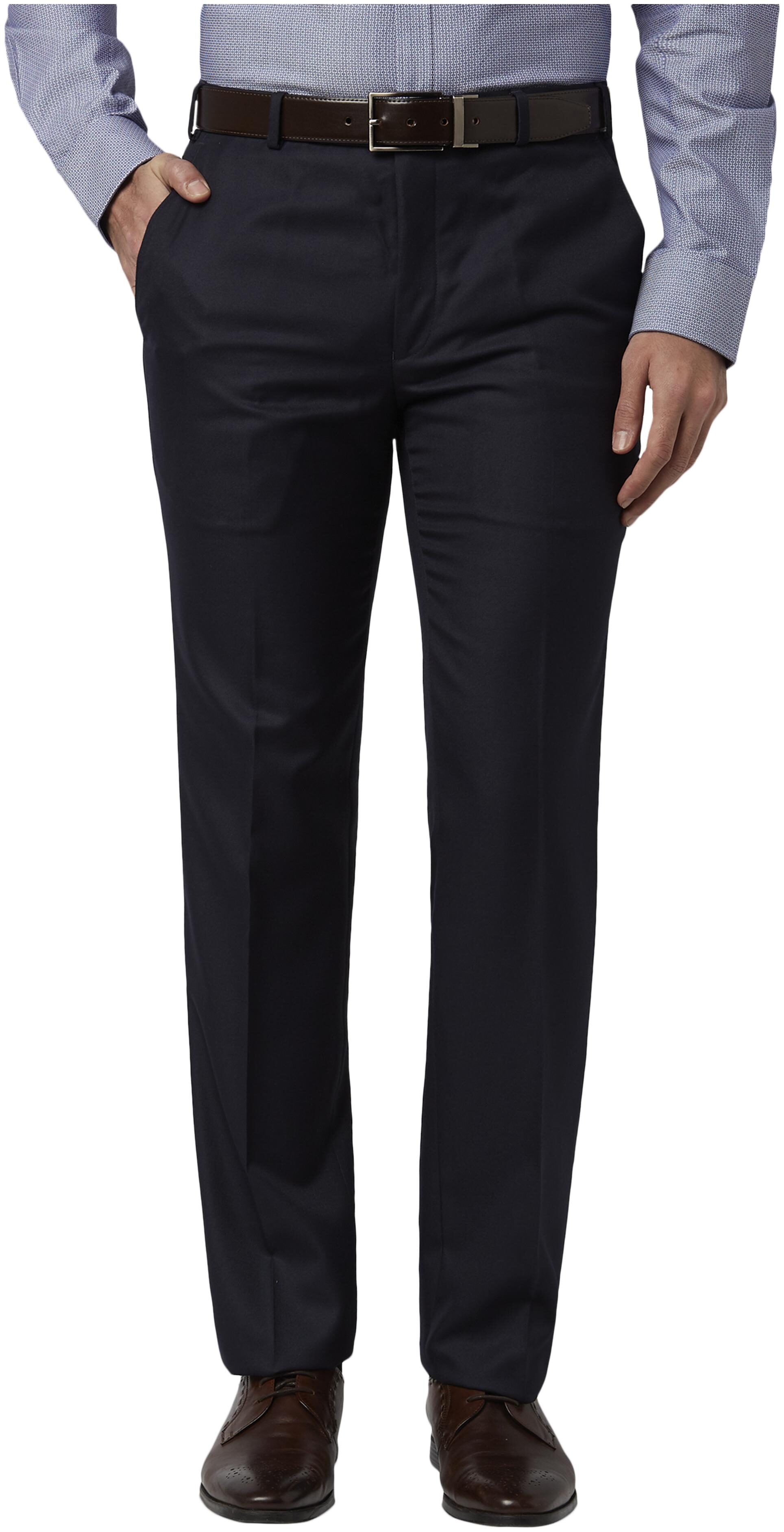 

Park Avenue Men Solid Regular Fit Formal Trouser - Blue
