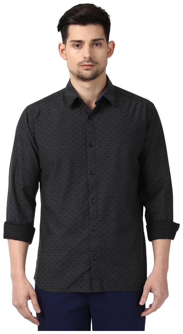 

Park Avenue Men Black Printed Slim Fit Casual Shirt