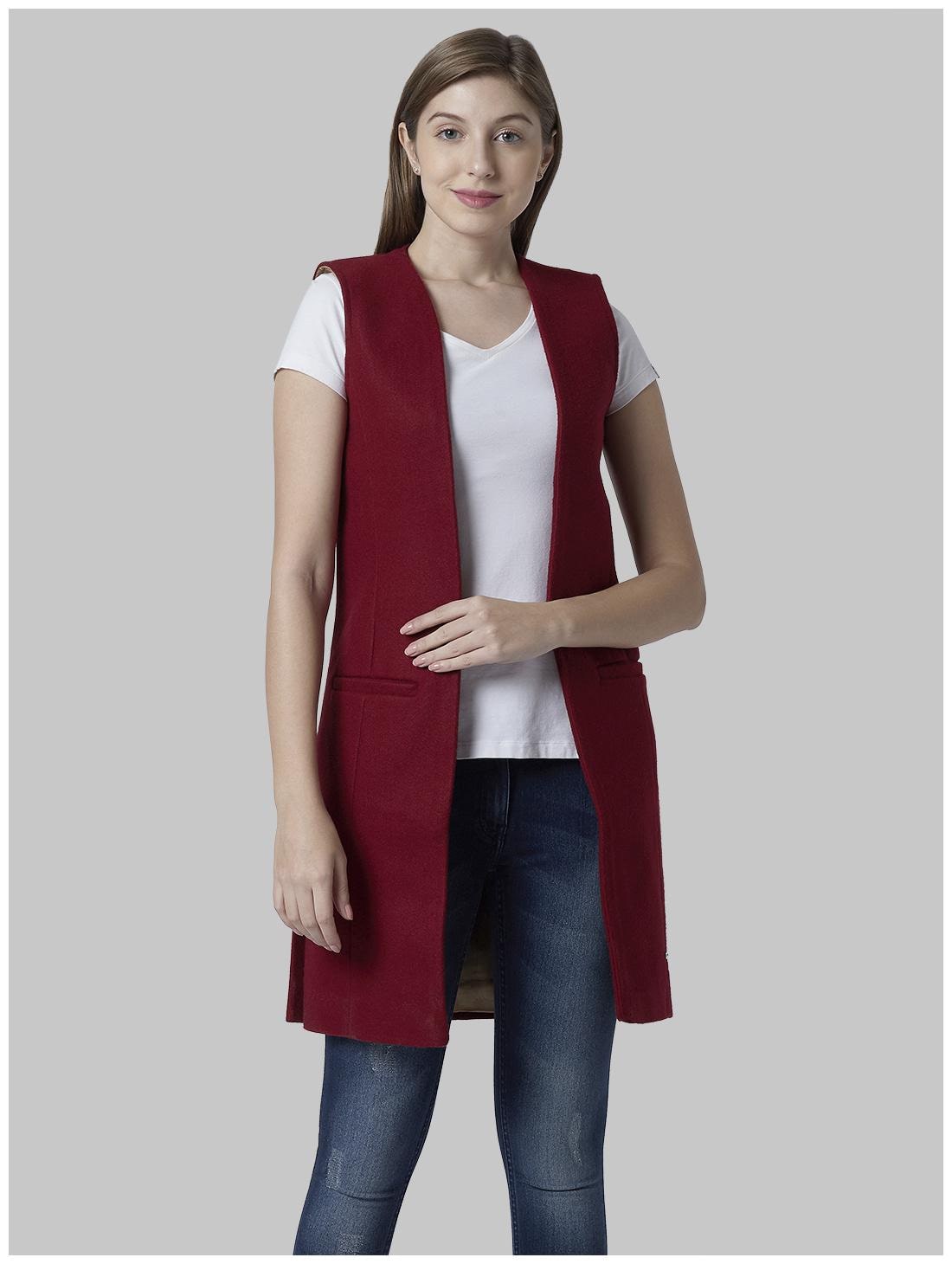 

Park Avenue Women Solid Regular Jacket - Red