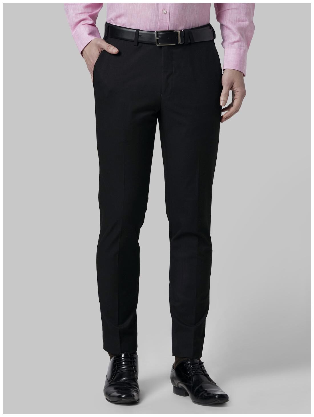 

Park Avenue Men Solid Slim Fit Formal Trouser - Black