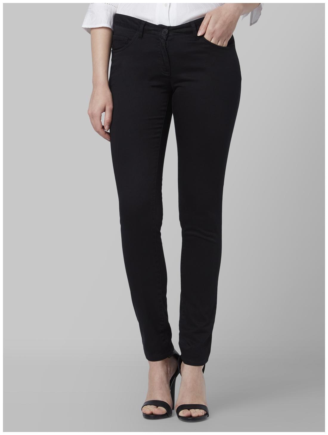 

Park Avenue Women Black Tapered fit Regular trousers