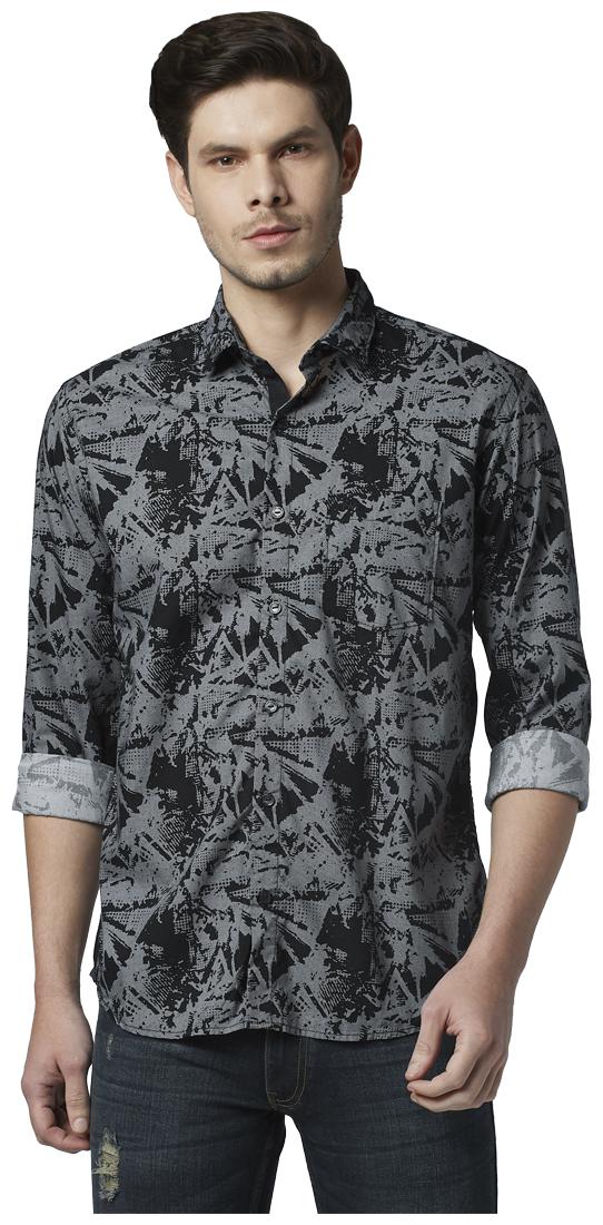 

Park Avenue Men Black Printed Slim Fit Casual Shirt
