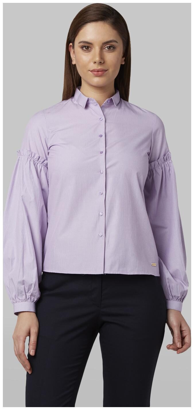 

Park Avenue Women Purple Solid Regular Fit Shirt