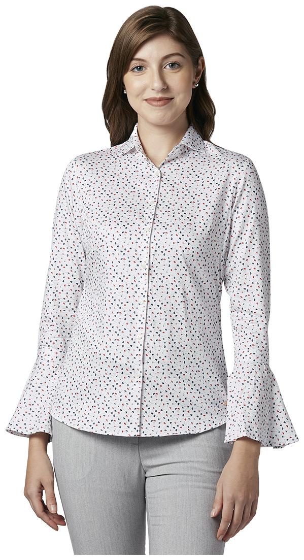 

Park Avenue Women White Printed Regular Fit Shirt