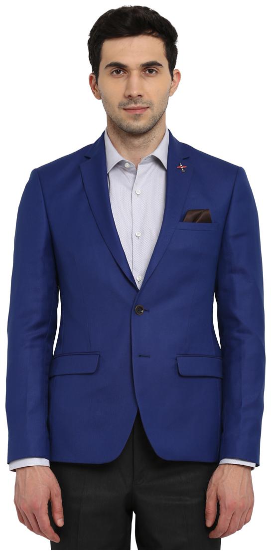 

Park Avenue Men Blue Solid Regular fit Single Breasted Blazer