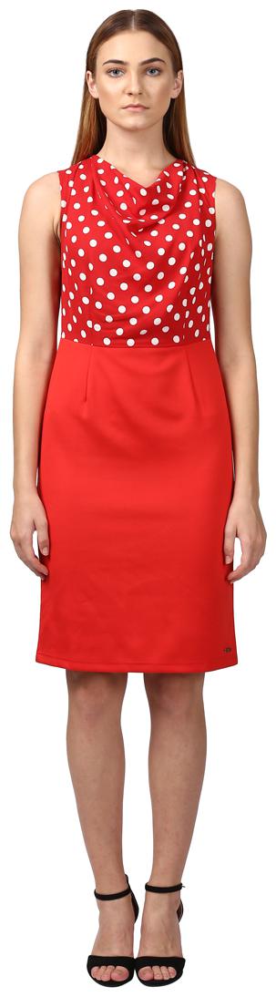 

Park Avenue Red Printed A-line dress