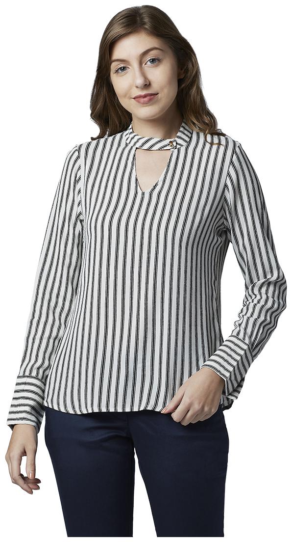 

Park Avenue Women Striped Regular top - White