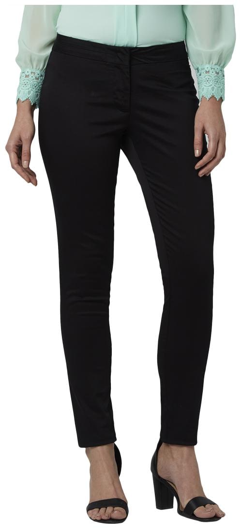 

Park Avenue Women Black Slim fit Regular trousers