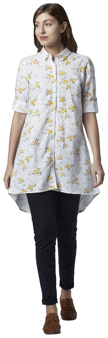 

Park Avenue Women Yellow Printed Regular Fit Shirt