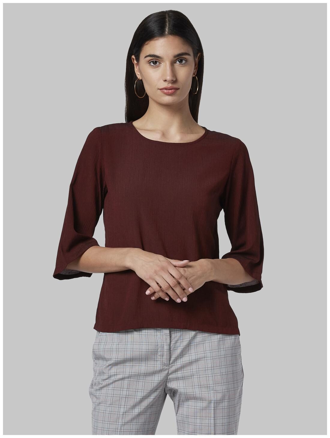 

Park Avenue Women Solid Regular top - Maroon