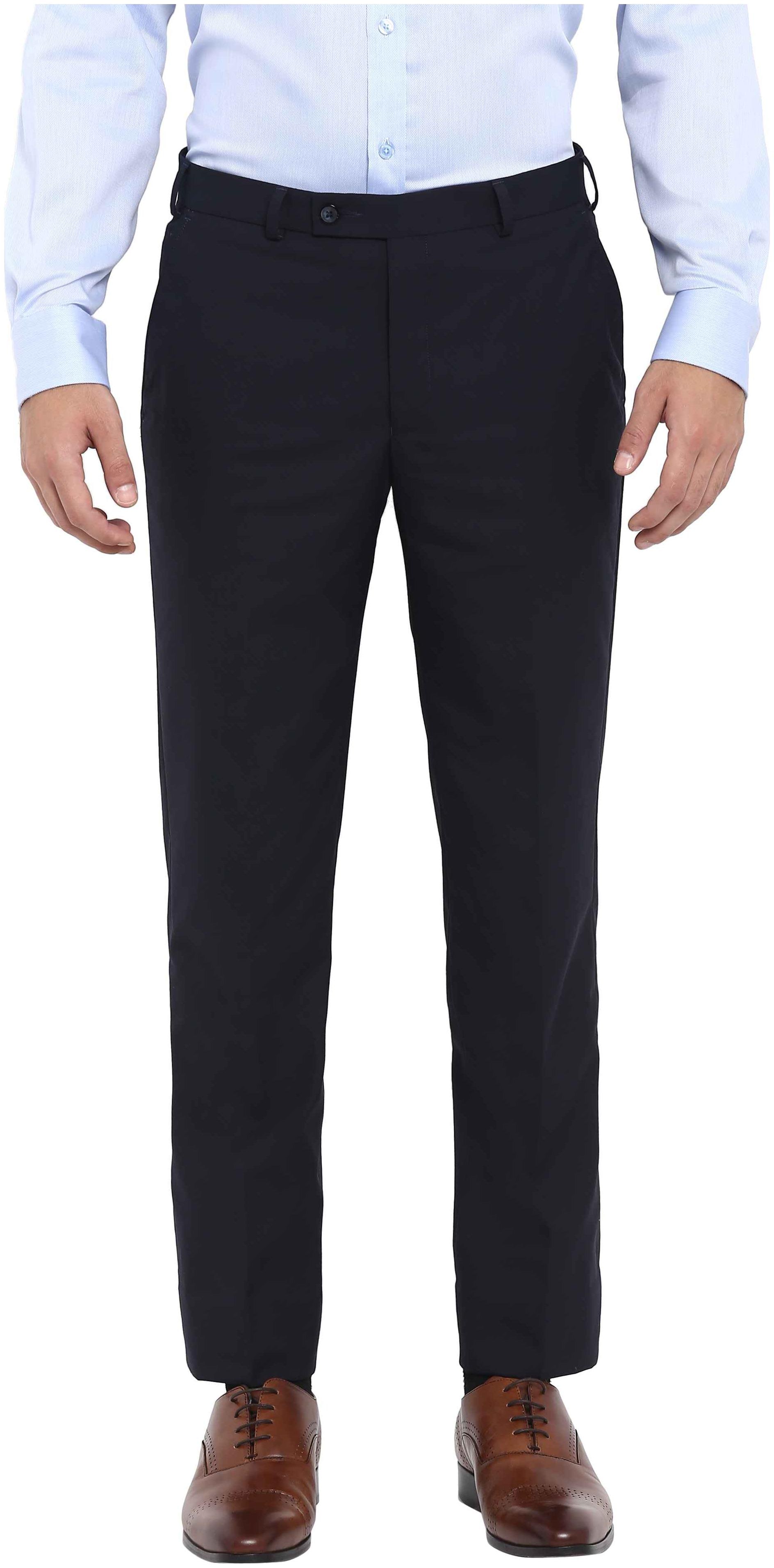 

Park Avenue Men Solid Regular Fit Formal Trouser - Blue