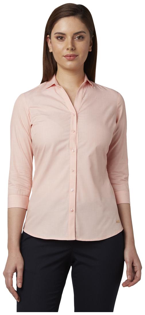 

Park Avenue Women Orange Solid Regular Fit Shirt