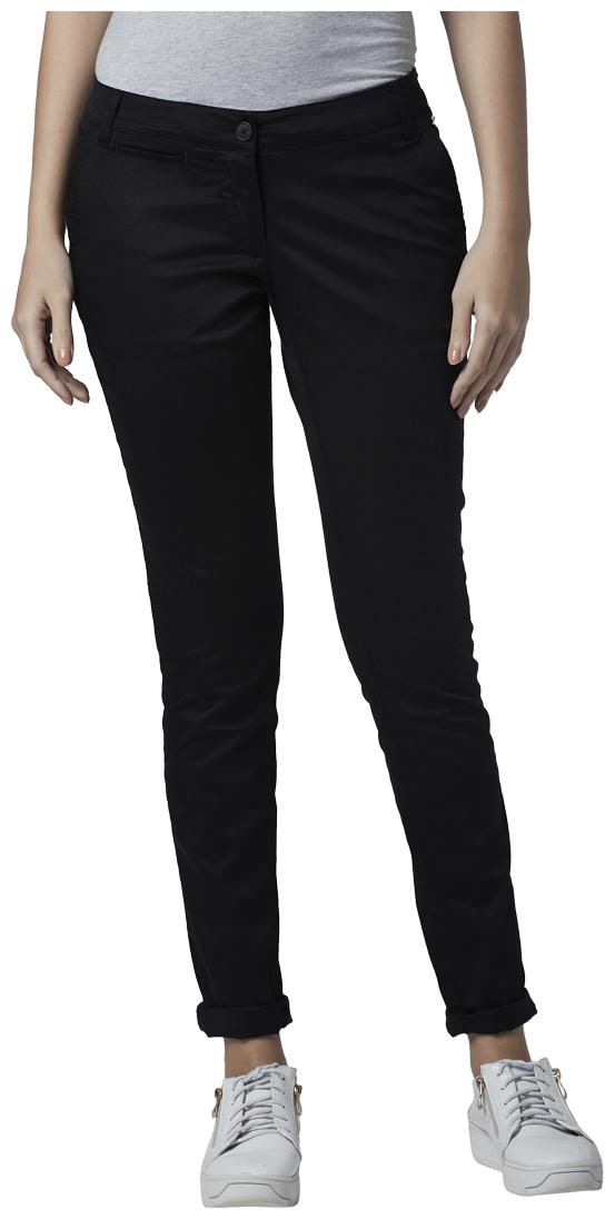 

Park Avenue Women Black Regular fit Regular trousers